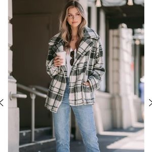NEW Oversized Elite Plaid Teddy Jacket